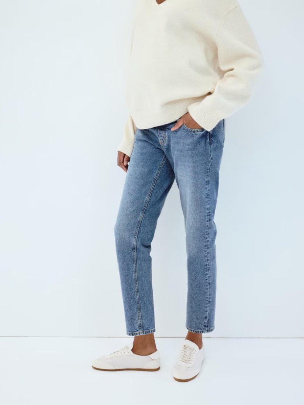 H&M Mama Slim Mom Ankle Jeans | Size L (Maternity) - Picture 2 of 6